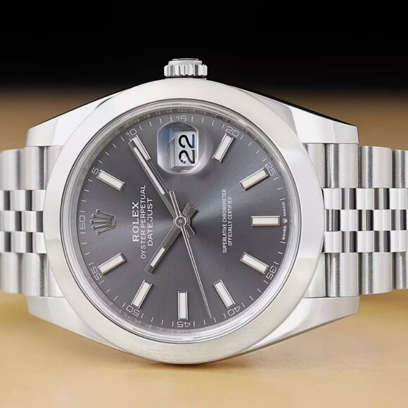 ROLEX MEN'S DATEJUST 41MM RHODIUM GRAY WITH CARD - Picture 6 of 6